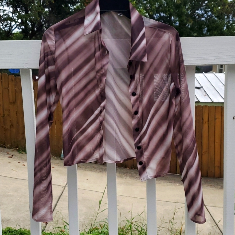 Sheer Button Up Shirt